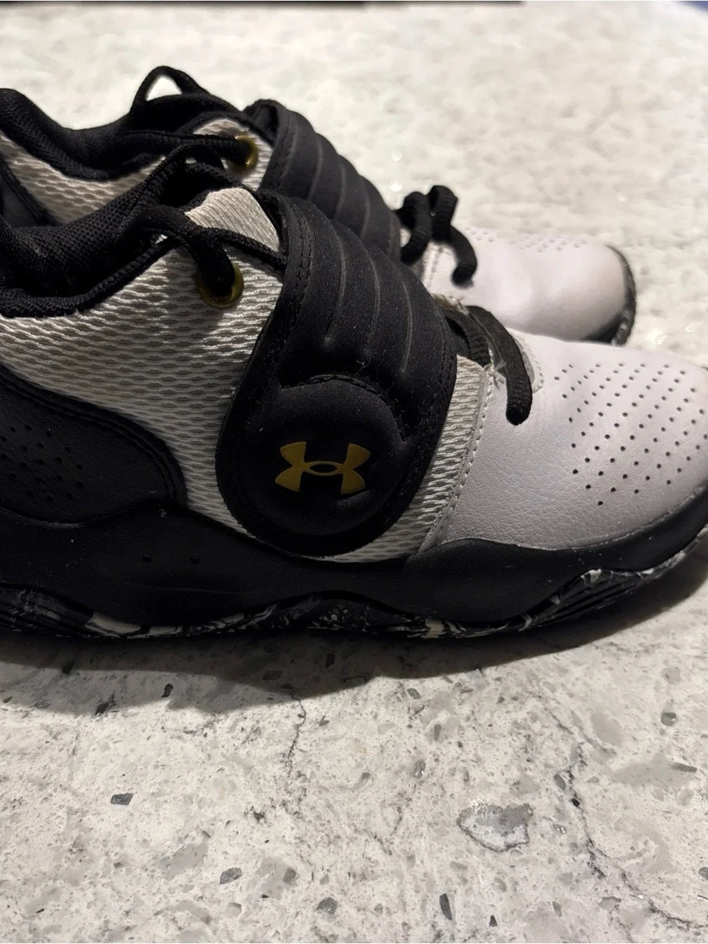 Under Armour Kids' Black and White basketball Shoes